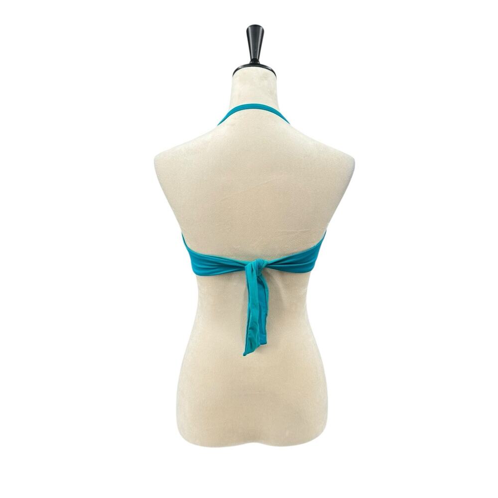 Calzedonia Sz 38 Cobey Teal Blue Sequin Bandeau Swimsuit Bikini Top - Picture 7 of 11